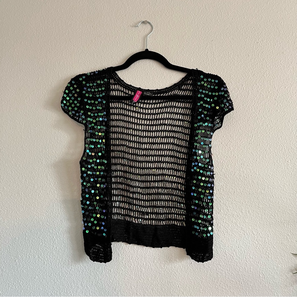 🪩 Vintage Y2k Jeweled Crotchet Cardigan Top 🪩
